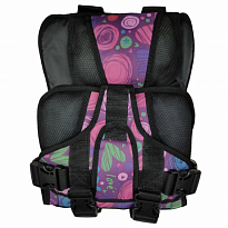 Бескаркасное детское автокресло усиленное ВИННИ КОМФОРТ "Розовые круги" 